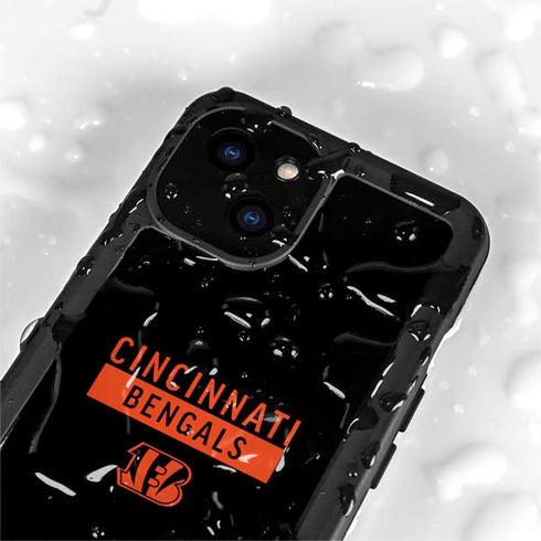 NFL Cincinnati Bengals Black Performance Series iPhone 15 Plus Waterproof Case